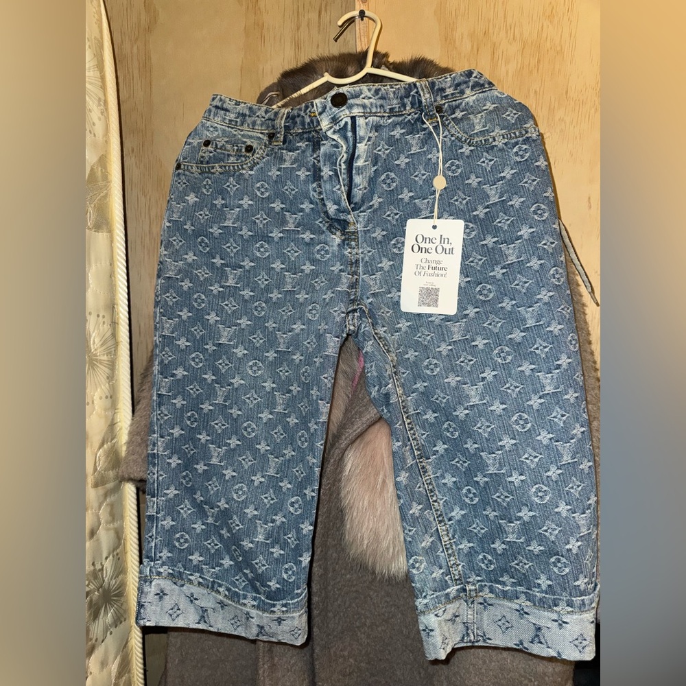 Louis Vuitton Blue Straight leg 3/4 length jeans